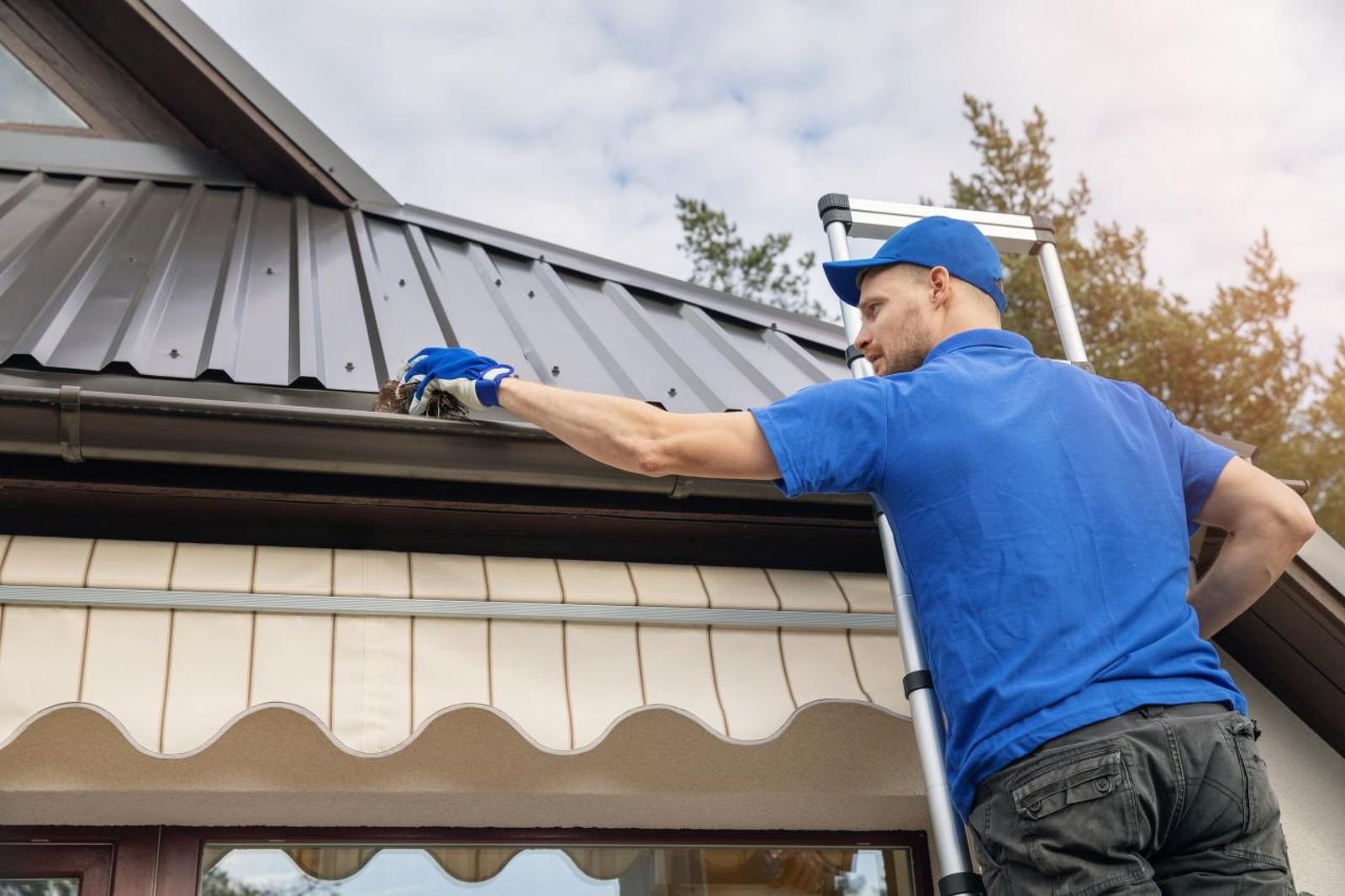 Steel gutter guard on a heritage home